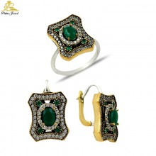 Gümüş Otantik Taşlı Set